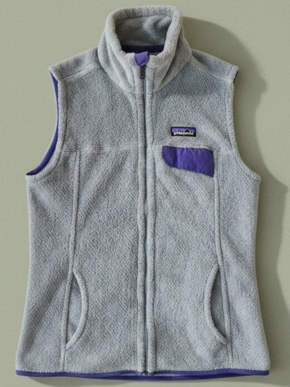 Patagonia Re-Tool Snap-T Fleece Vest Small Gray Purple